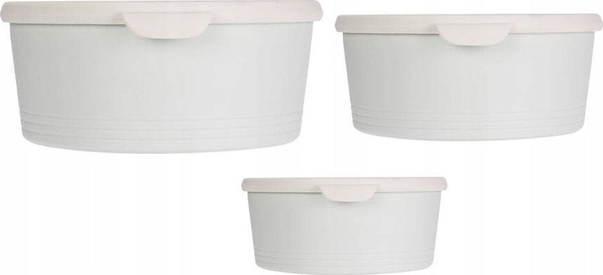 Excellent Houseware Pojemniki na żywność okrągłe z tworzywa sztucznego, 3 sztuki o różnej wielkości