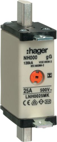 Hager Wkładka bezpiecznikowa NH000 25A gG 500V WT-000 (LNH0025MK)
