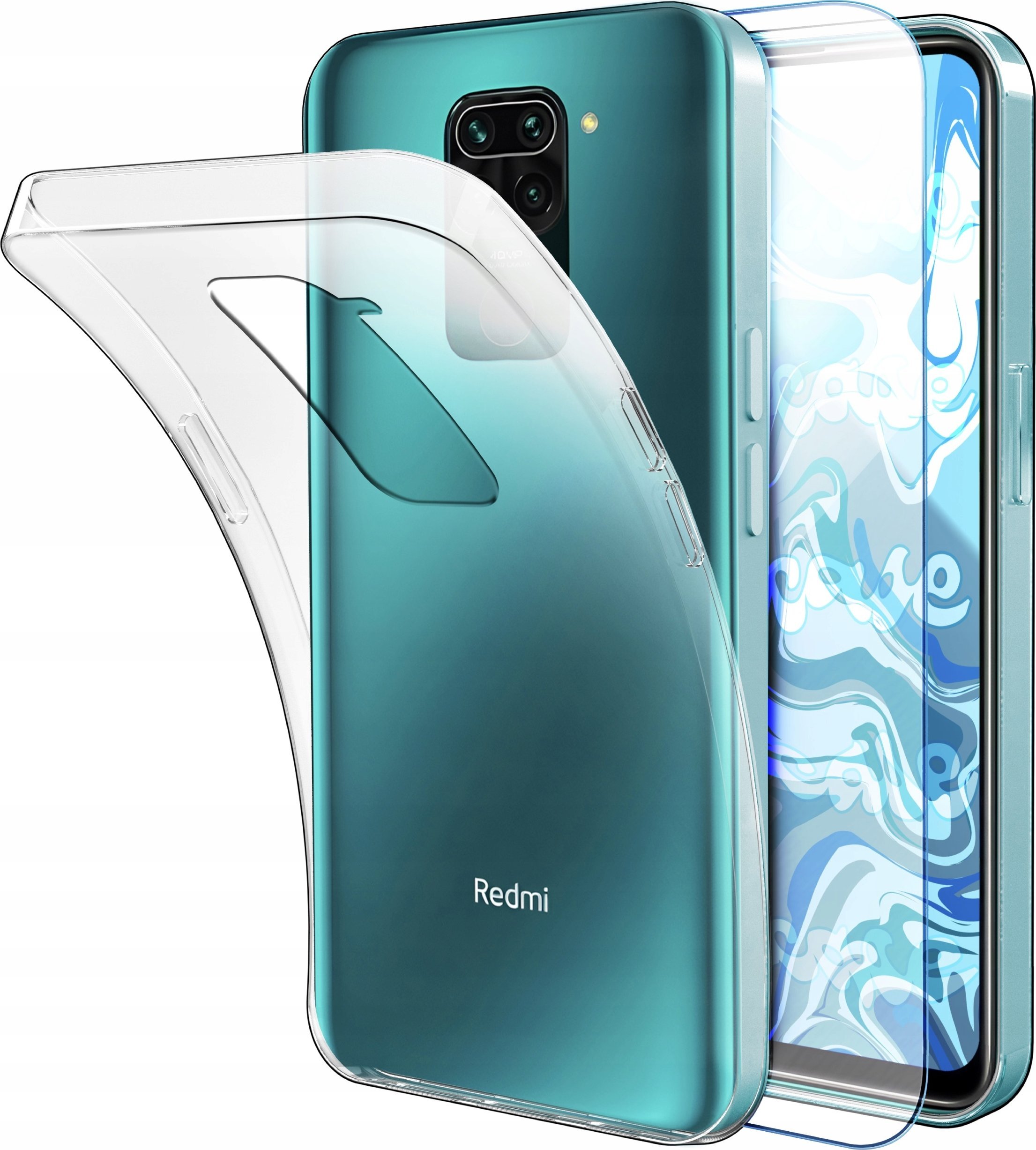 Hello Case ETUI DO XIAOMI REDMI NOTE 9 OBUDOWA CASE SILIKON SLIM POKROWIEC SZKŁO 9H