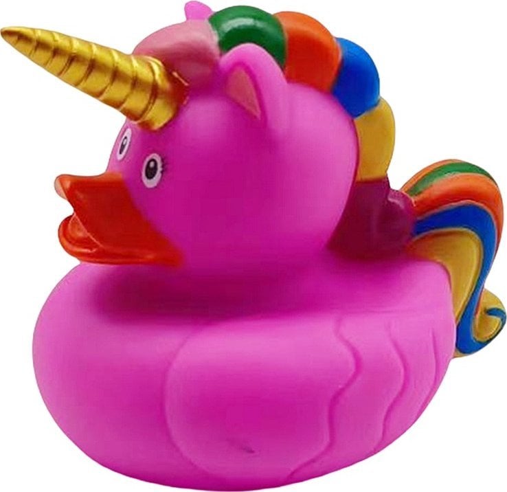 Kaczuszka Jednorożec Zabawka Do Kąpieli Tęczowa Grzywa Ogon Różowa
