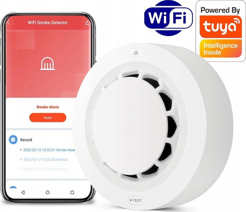 Czujnik Detektor Dymu z pomiarem temperatury i wilgotności WiFi TUYA Smart