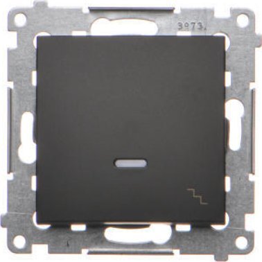 Kontakt-Simon Simon 54 Łącznik schodowy z podświetleniem LED (moduł) 16AX 250V zaciski śrubowe czarny mat DW6AL.01/49