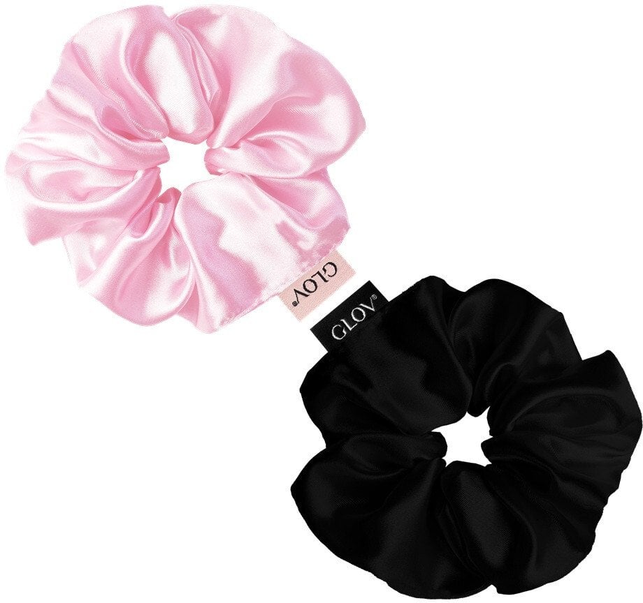 Glov Satin Scrunchies satynowe gumki do włosów S Pink/Black 2szt