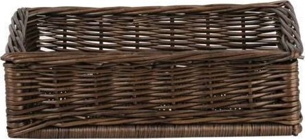 WickerPL Ciemna malowana Taca wiklinowa kosz na regał skrzynka prostokątna 40x30 H12 cm