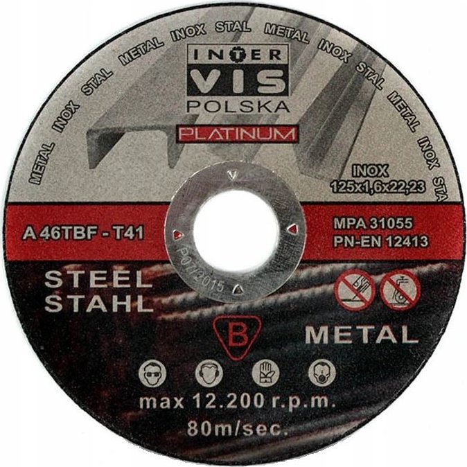 Inter-Vis TARCZA DO CIĘCIA METALU INTER-VIS INOX 125x1,0