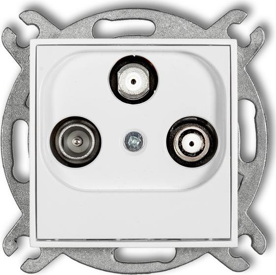 Karlik MINI Gniazdo antenowe 2 wyjścia SAT + TV biały MGSN