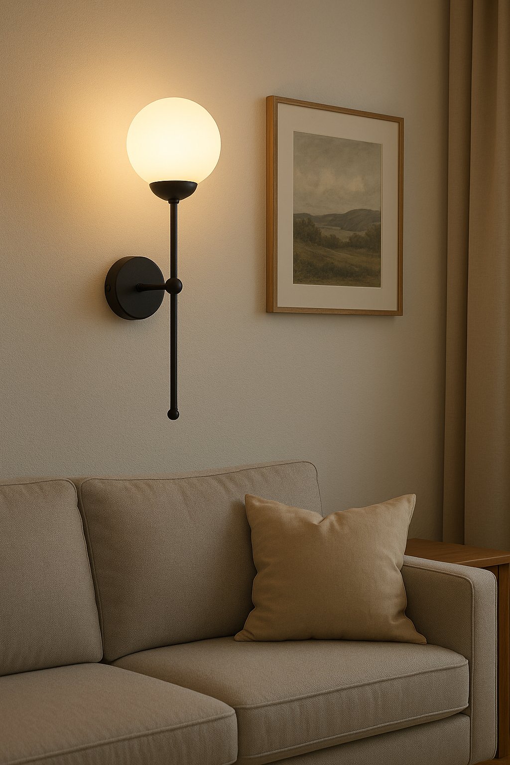 Kinkiet ścienny czarny ze szklanym kloszem nowoczesne oświetlenie do Twojego wnętrza