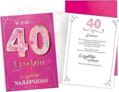 KUKARTKA Karnet Urodziny 40