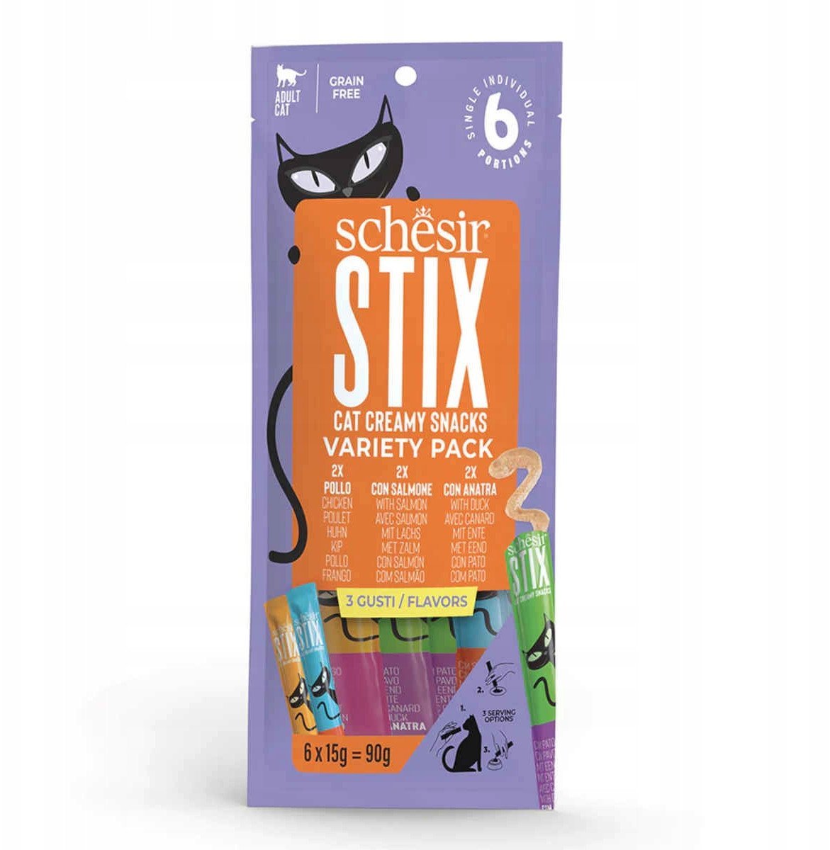 Stix multipack, przysmak, dla kota, kurczak/kaczka/�oso�, 6x15 g, saszetka