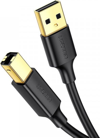 Ugreen Kabel USB 2.0 A-B UGREEN US135 do drukarki, pozłacany, 5m (czarny) (10352) - 023772