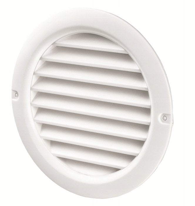 Ventika Kratka wentylacyjna okrĄga z siatkĄ i konierzem fi150mm biała MW150KO