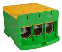 48.337 Blok rozdzielczy-odgałęźny 3-polowy AL/CU 3x35mm2 zielony montaż płaski i na szynę TH WLZ35/3x35/z 48.337