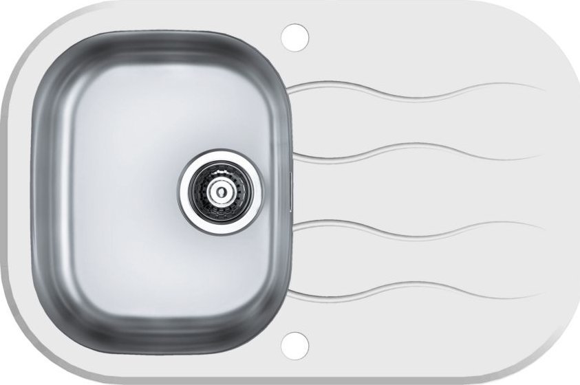 Zlewozmywak Alveus WAVE 20 zlewozmywak szklany biały odwracalny