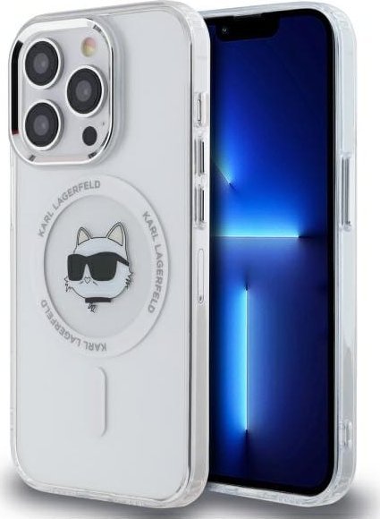 Karl Lagerfeld Karl Lagerfeld KLHMP13LHLSCHH iPhone 13 Pro 6.1" biały/white hardcase IML Metal Choupette Head MagSafe