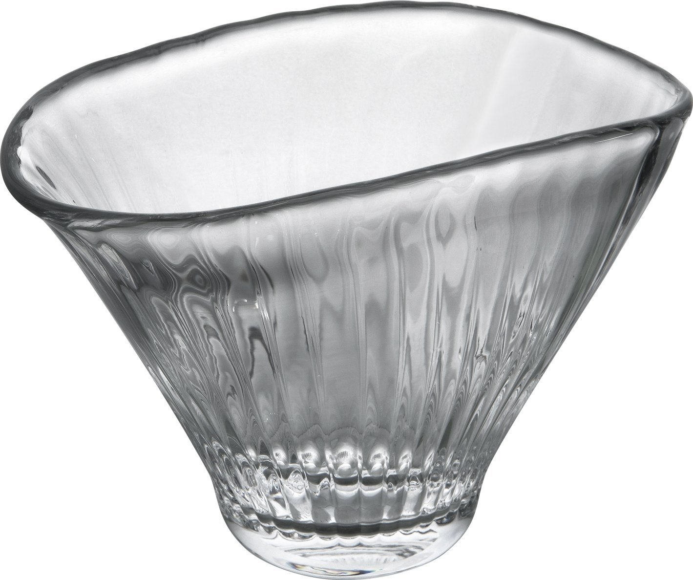 Krosno Wazon szklany 20 cm szeroki z efektem optyku