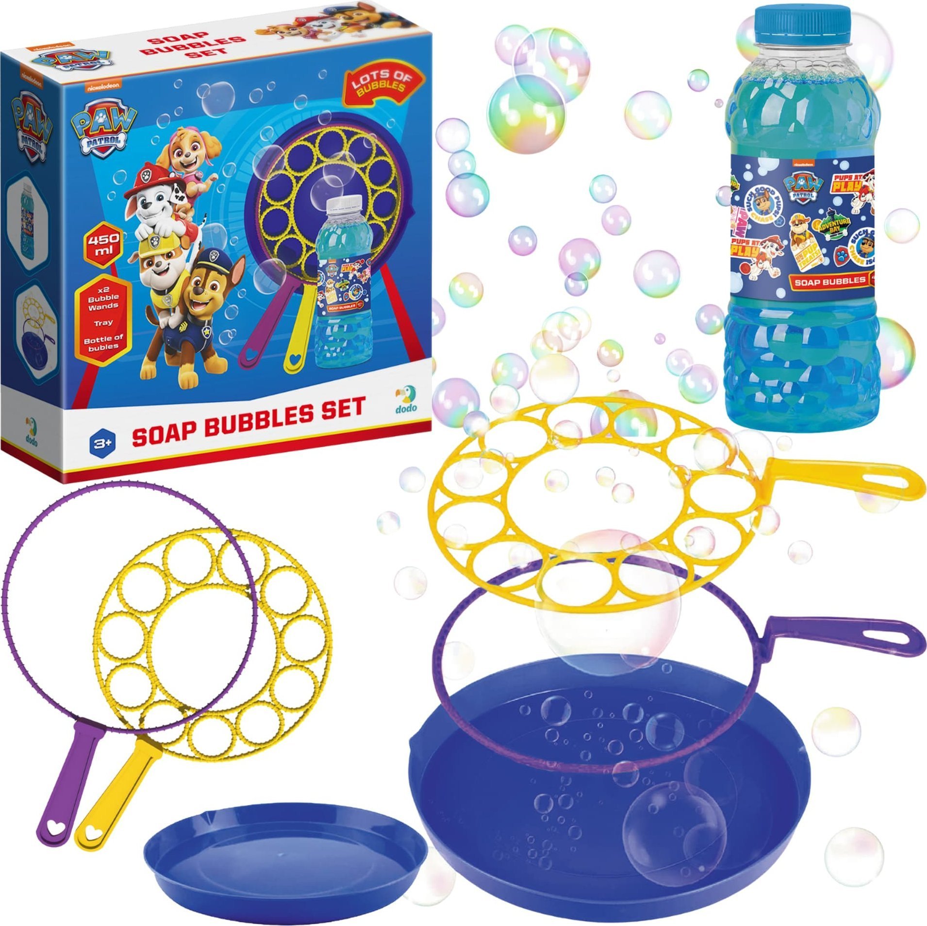 Dodo Mega Zestaw Bańki Mydlane - Paw/Psi Patrol Duże Różdżki Tacka Płyn 450 ml