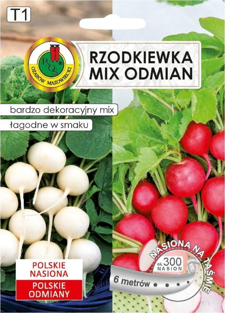 Rzodkiewka nasiona na Taśmie KRASA + Śnieżka - Mieszanka Kolorów i Smaków