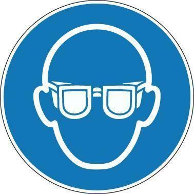 Znak nakazu, alum., 200 mm Nakaz stos. ochr. oczu