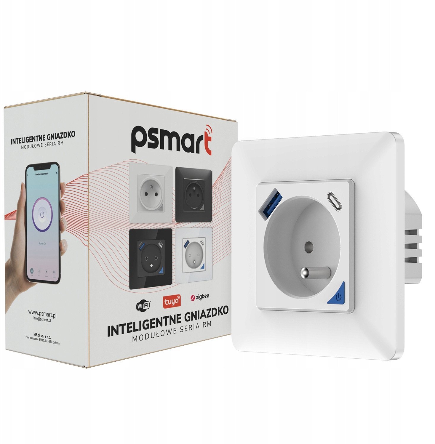 T400U PSMART Smart gniazdo białe Wi-Fi TUYA pomiar USB+USB-C