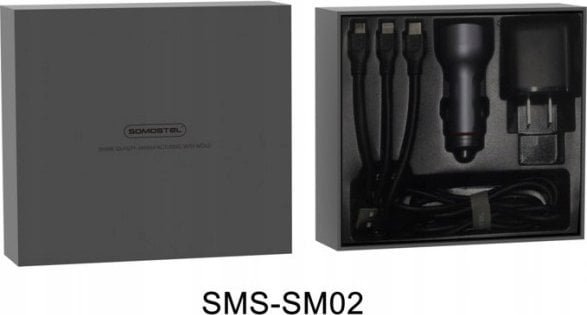 Ładowarka Vega ZESTAW ŁADOWARKA SIECIOWA SAMOCHODOWA SOMOSTEL + KABEL 3W1>