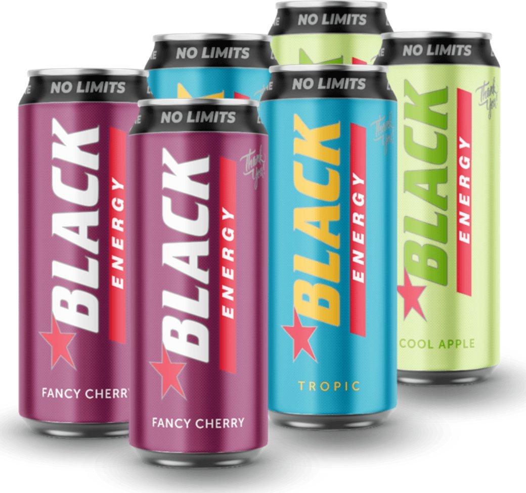 Black Black no limits napój gazowany mix smaków 500ml x 6 sztuk: owoce tropikalne, wiśnia, jabłko-mięta