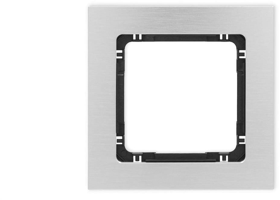 DECO Ramka uniwersalna pojedyncza - aluminium szczotkowane (ramka: srebrna spód: czarny) 7-12-DRA-1