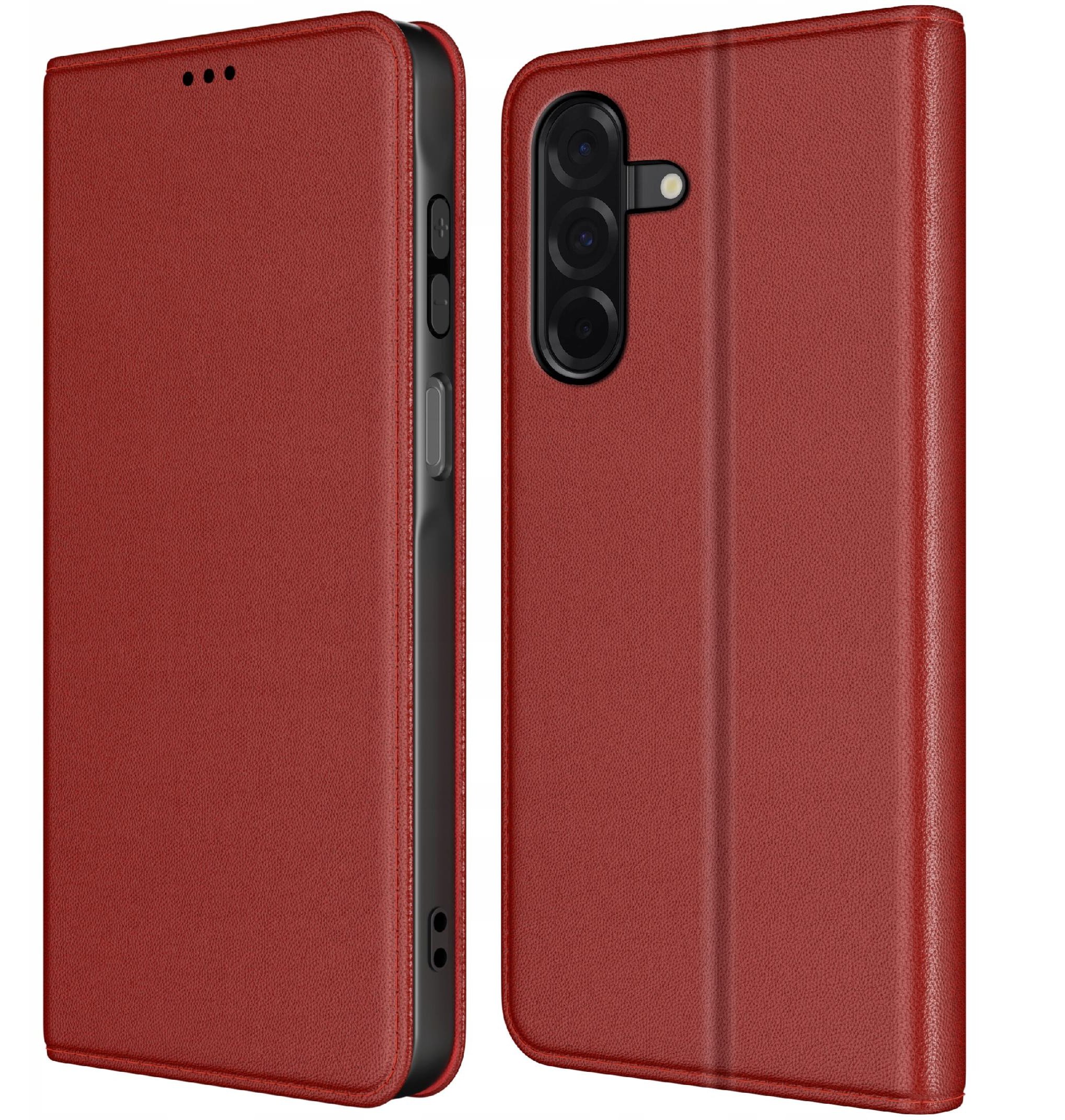 Etui do Samsung A17 5G SKÓRZANE CZARNE ZAMYKANE MAGNETYCZNE + SZKŁO