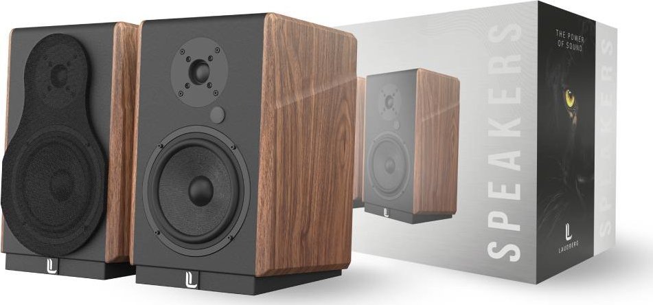 Głośniki półkowe kolumny podstawkowe Laudberg M1 2.0 do telewizora 120W HDMI ARC