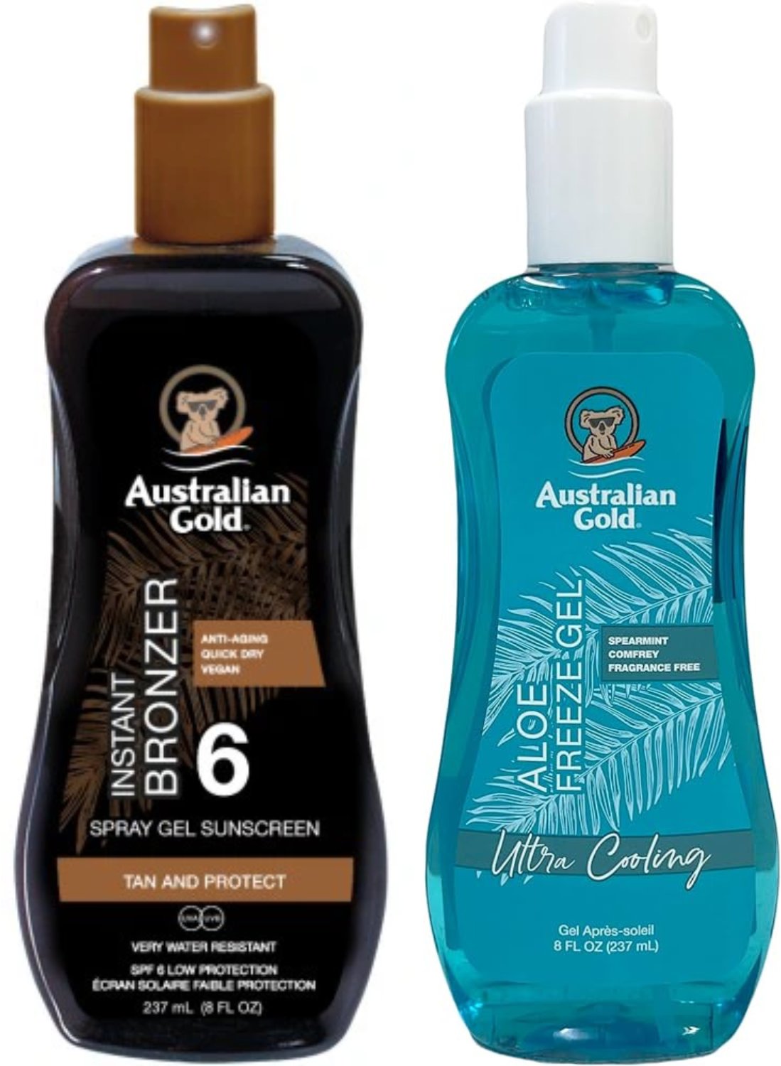 Australian Gold Żel W Sprayu Z Bronzerem SPF6 + Aloe Freeze Gel
