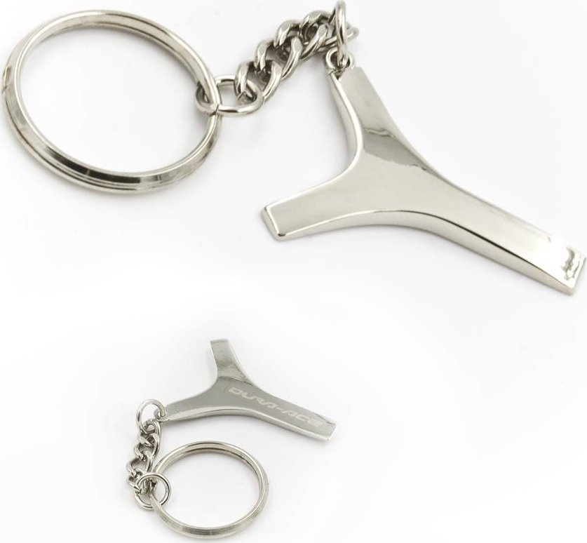 Breloczek Shimano Brelok w kształcie pająka korby Shimano Dura Ace, kółko z łańcuszkiem 4x3 cm, srebrny