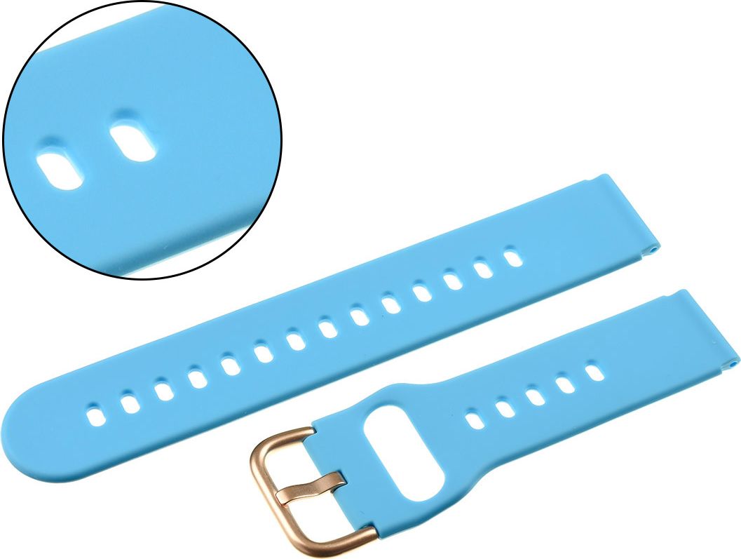 AlleTime Pasek uniwersalny 18 mm silikonowy niebieski 2 + teleskopy