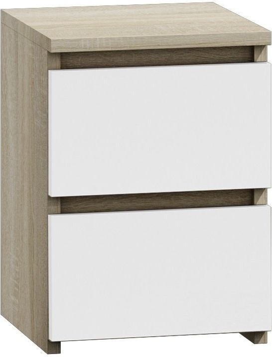 Topeshop Szafka komoda stolik nocny 2 szuflady m2 mix sonoma