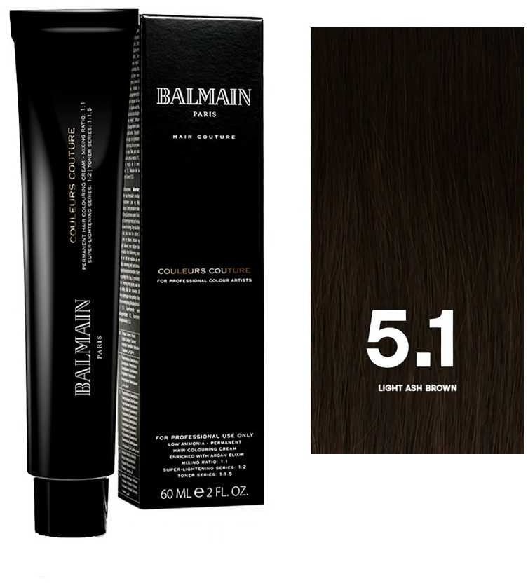 Balmain Professionnel, Couleurs Couture, Permanent Hair Dye, 5.1 Light Ash Brown, 60 ml For Women