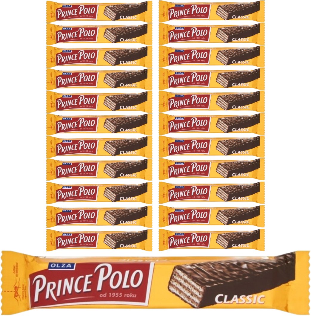 Prince Polo Classic Kruchy wafelek z kremem kakaowym oblany czekoladą 17,5 g x 24 sztuk