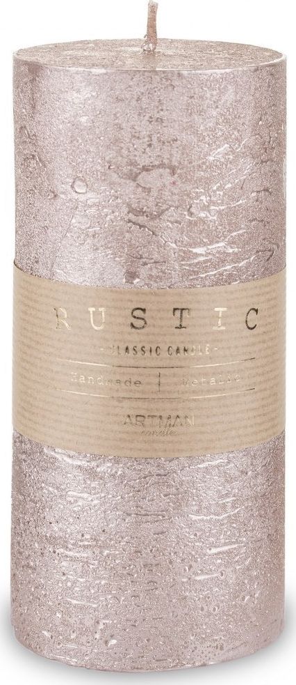 Art-Pol Pl Rose Gold Świeca Rustic Metalic Walec Duży
