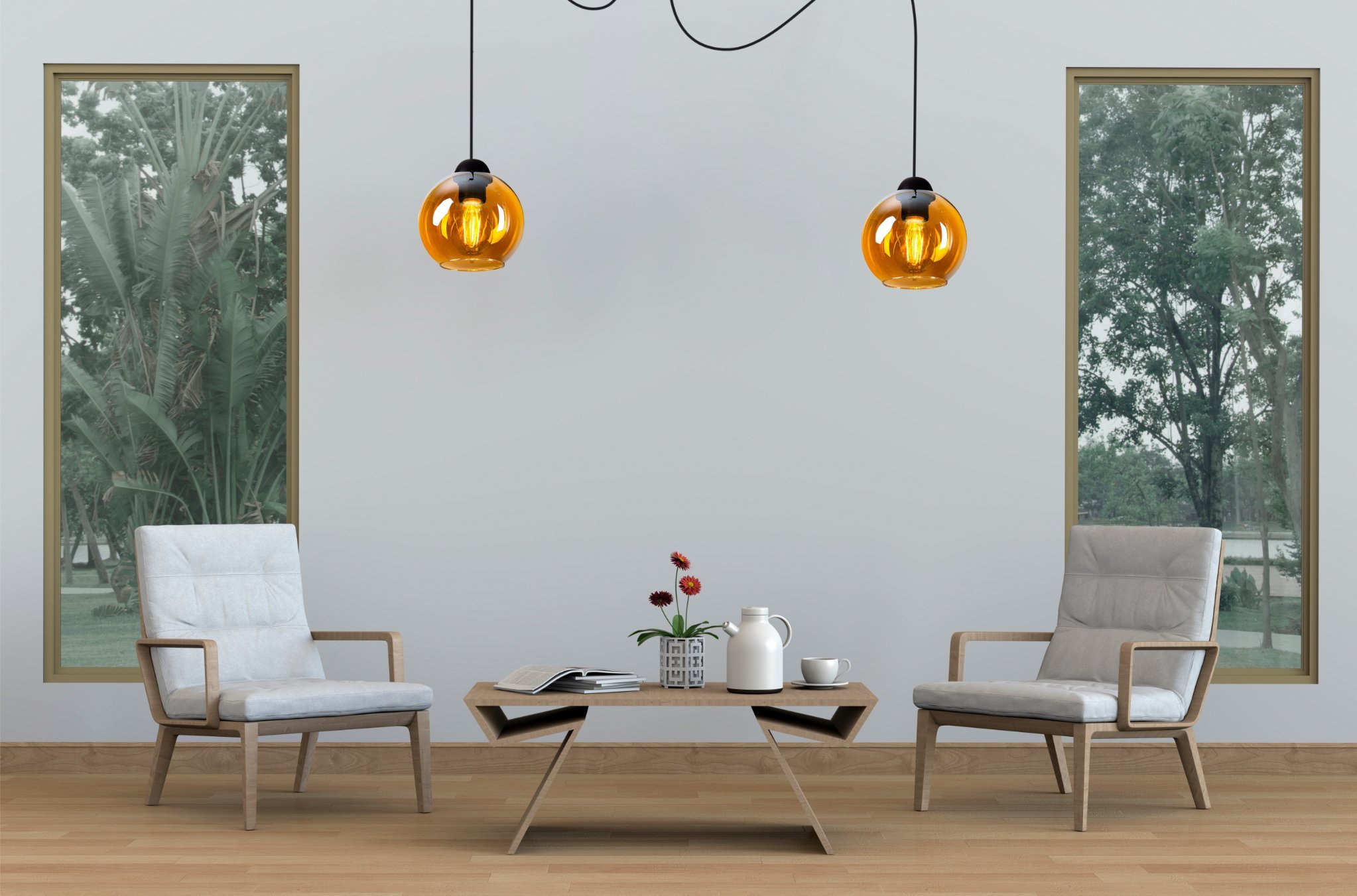 Lampa sufitowa pająk 2 żarówki czarna BOLL