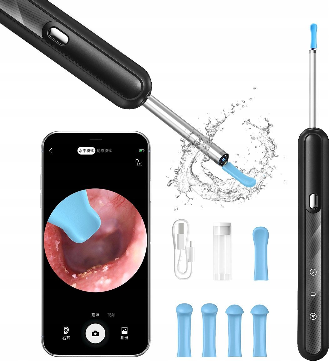 OTOSKOP DO CZYSZCZENIA USZU USUWANIA WOSKU WIFI APP TEL ANDROID IOS LED 8MP