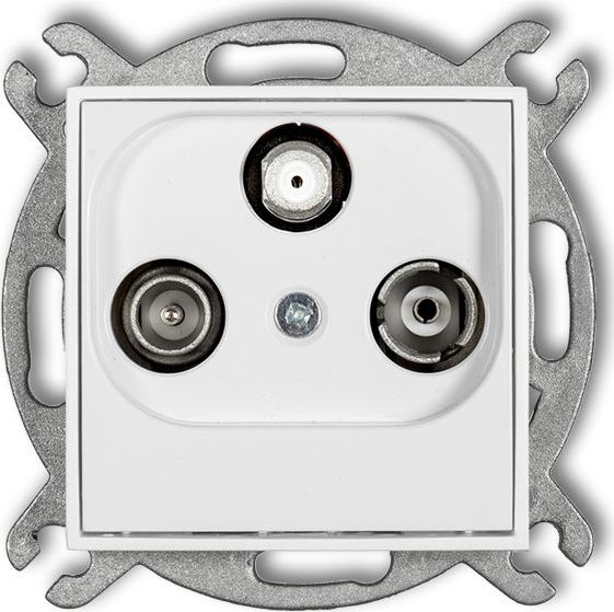 Karlik MINI Gniazdo antenowe RTV-SAT końcowe 1,5dB biały MGS