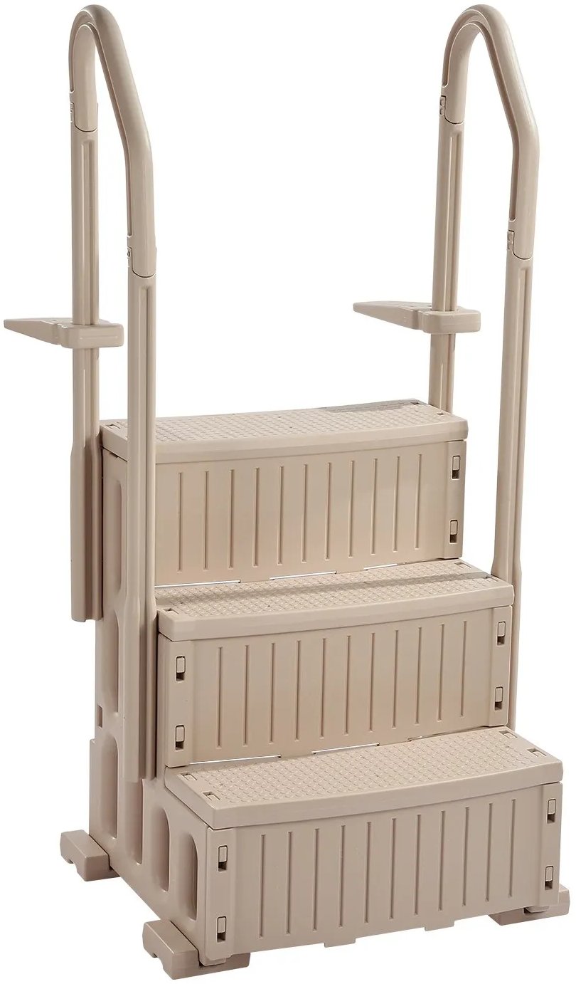 Drabinka basenowa 3 stopnie stalowa z poręczami do basenów 91-122 cm