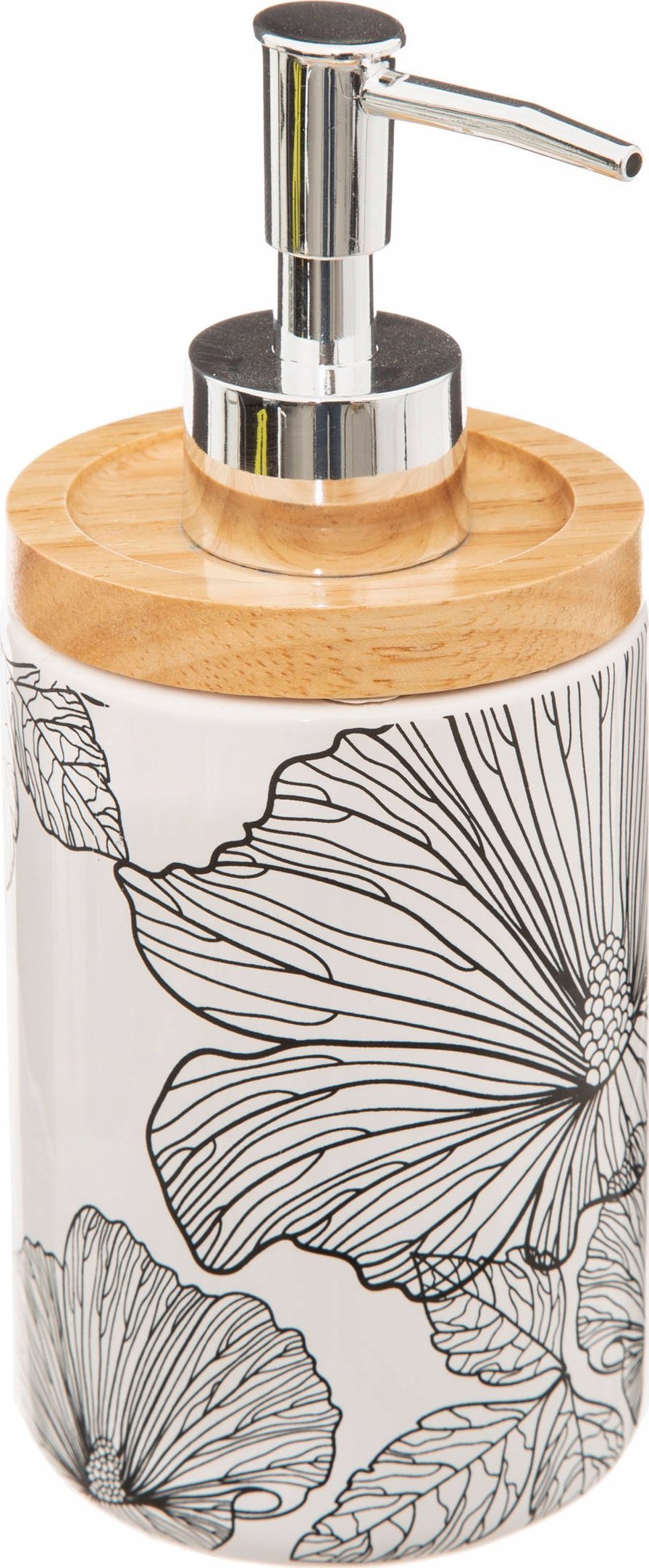 Dozownik do mydła 5five Dozownik do mydła BLACKFLORA, ceramiczny