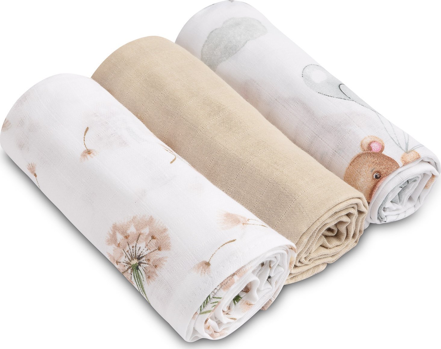 Sensillo PIELUCHA MUŚLINOWA SZARO - BEŻOWY MIŚ (Opak - 3 szt)