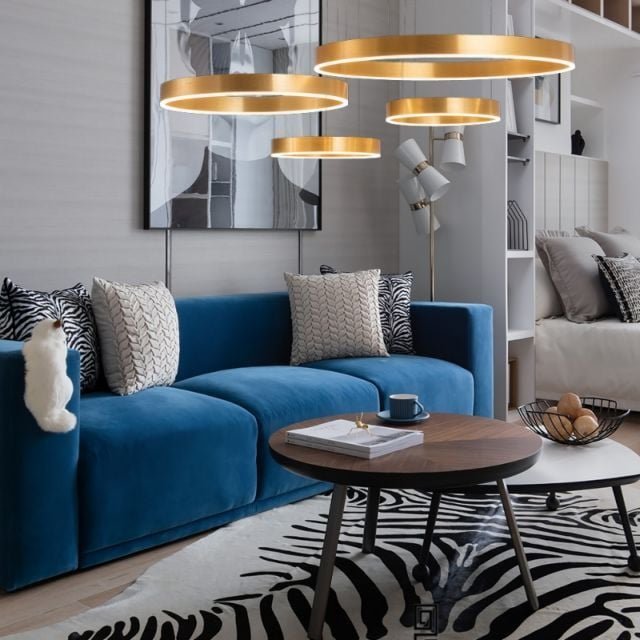 Designerska lampa led Goldenring o mocy 110W z barwą 3000K