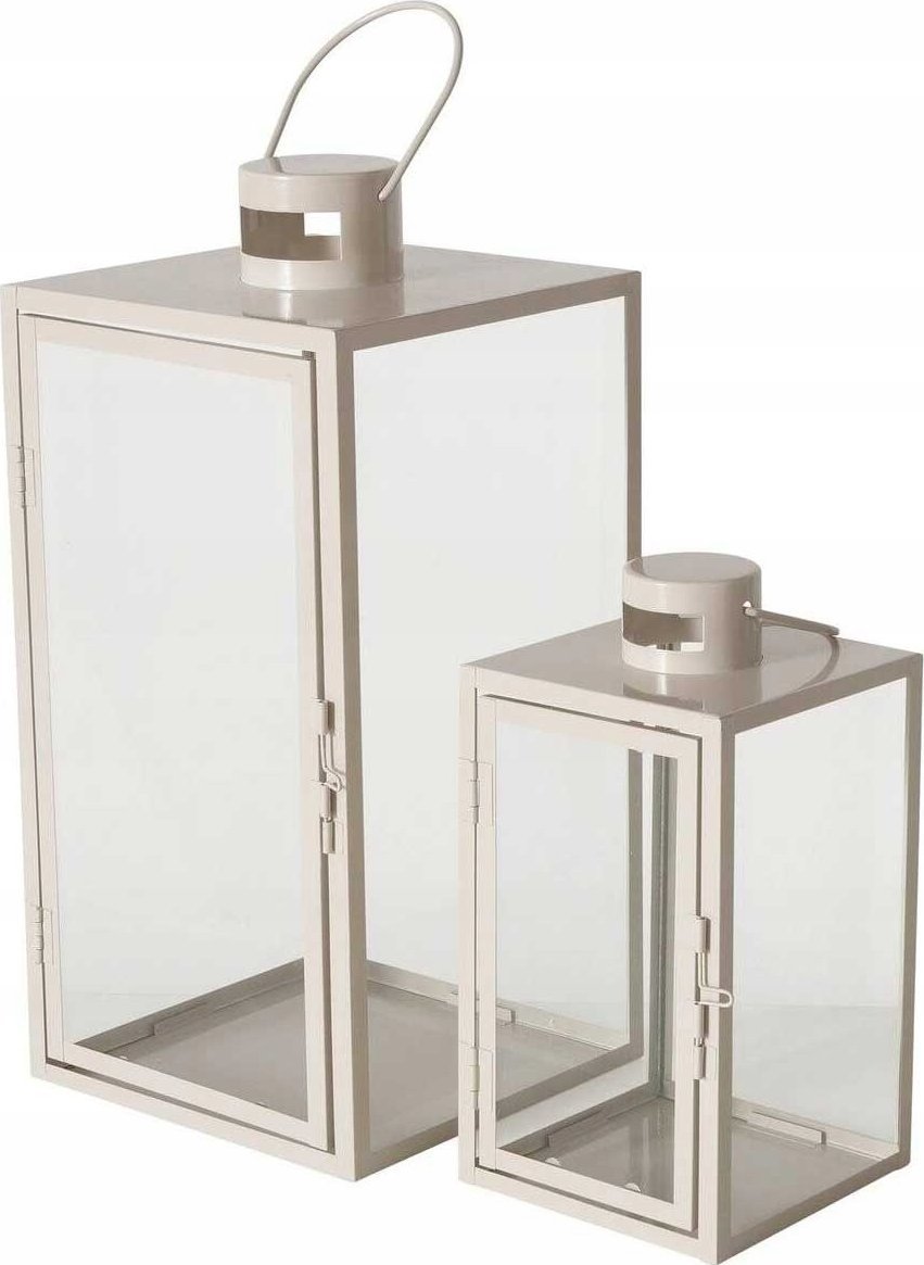 Boltze Lampiony metalowe ARANIA, beżowe, 2 sztuki