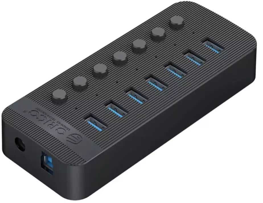 HUB USB Orico Aktywny hub 7xUSB-A 5Gbps BC 1.2 24W czarny