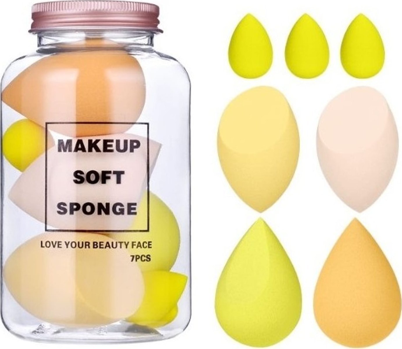 eCarla Zestaw 7 gąbeczek do makijażu ROSE CREAM DUO GB06ZO