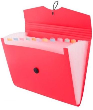 D.Rect Teczka A4 12 przegródek czerwona