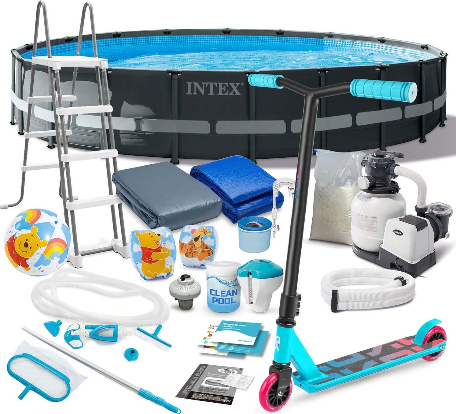 Intex Basen ogrodowy stelażowy 610x122cm 20w1 INTEX 26334 + hulajnoga GRATIS