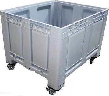 Werit-P Skrzyniopaleta plastikowa pełna szara na kołach(wym. 1200x1000x790 mm)