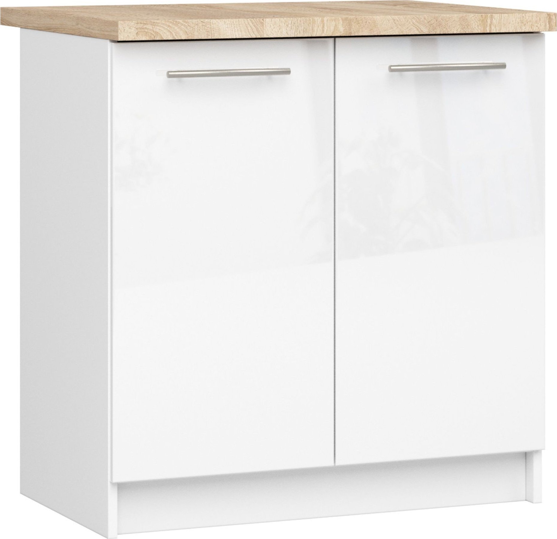 Fabryka Mebli Akord SZAFKA KUCHENNA OLIWIA S 80cm 2D + BLAT BIAŁA / BIAŁY POŁYSK