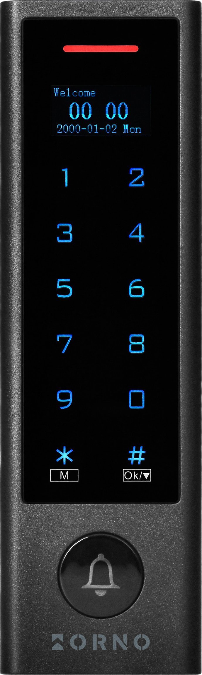 Zamek szyfrowy dotykowy z czytnikiem kart i breloków zbliżeniowych,ekran OLED, Wi-Fi, IP68, 1 przekaźnik 3A, Powered by TUYA